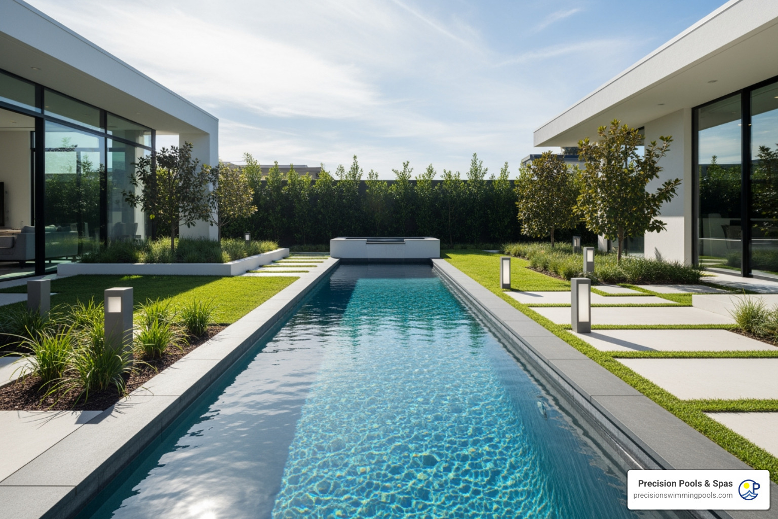 sleek, narrow lap pool - pool types