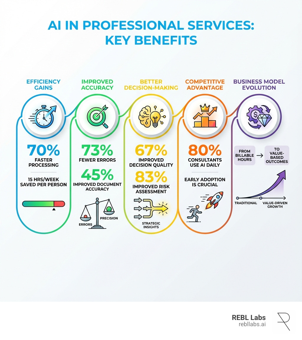 infographic showing AI benefits in professional services - ai for professional services infographic 