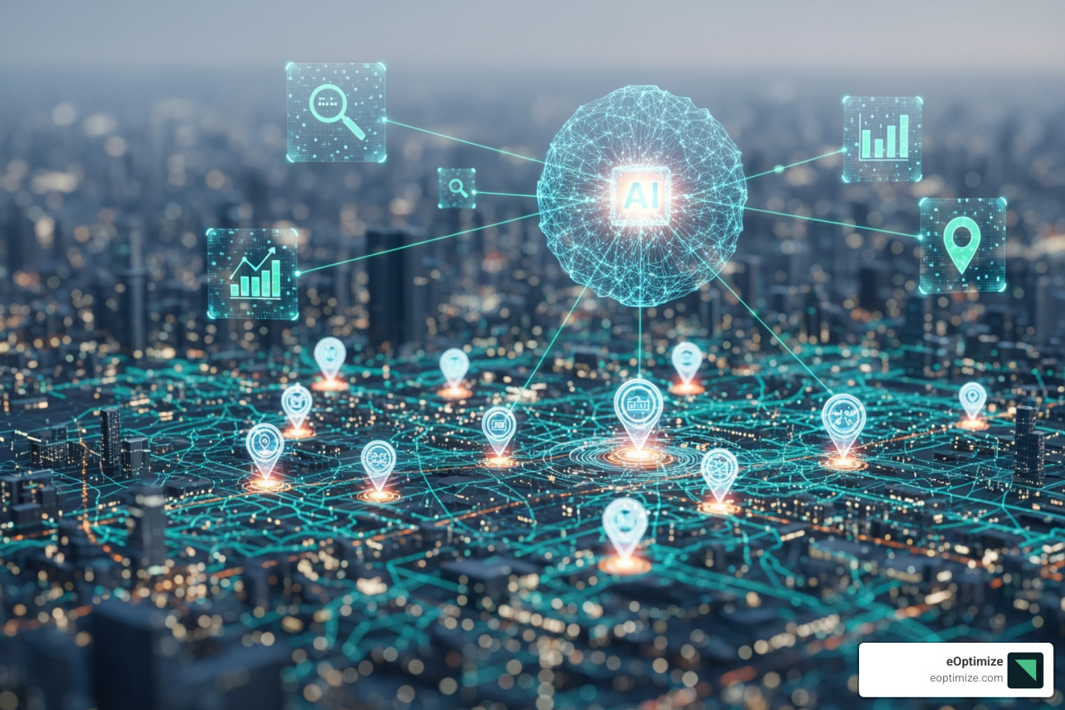 a perfectly optimized location page layout highlighting key sections - local search ai optimization