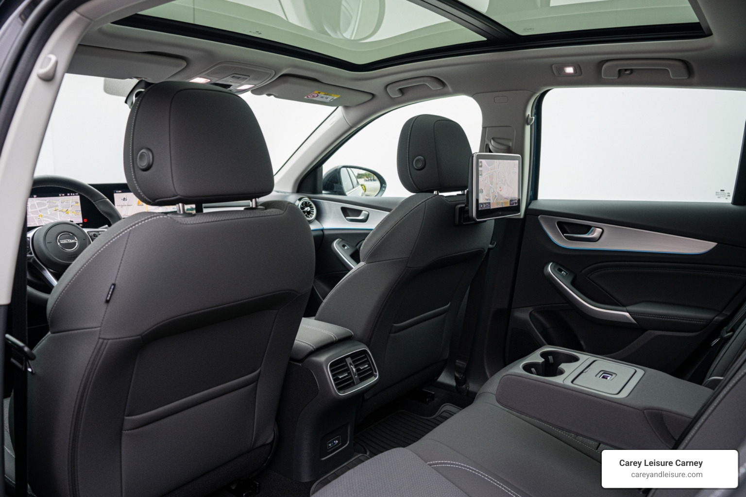 interior of a clean, modern rideshare vehicle - Uber passenger rights interior of a clean, modern rideshare vehicle - Uber passenger rights