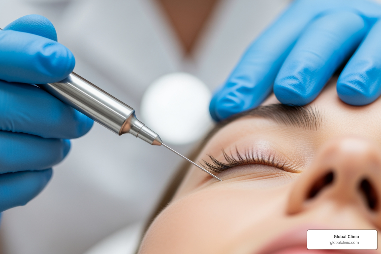 image showing the PRF injection process with a cannula - prf under eye treatment image showing the PRF injection process with a cannula - prf under eye treatment