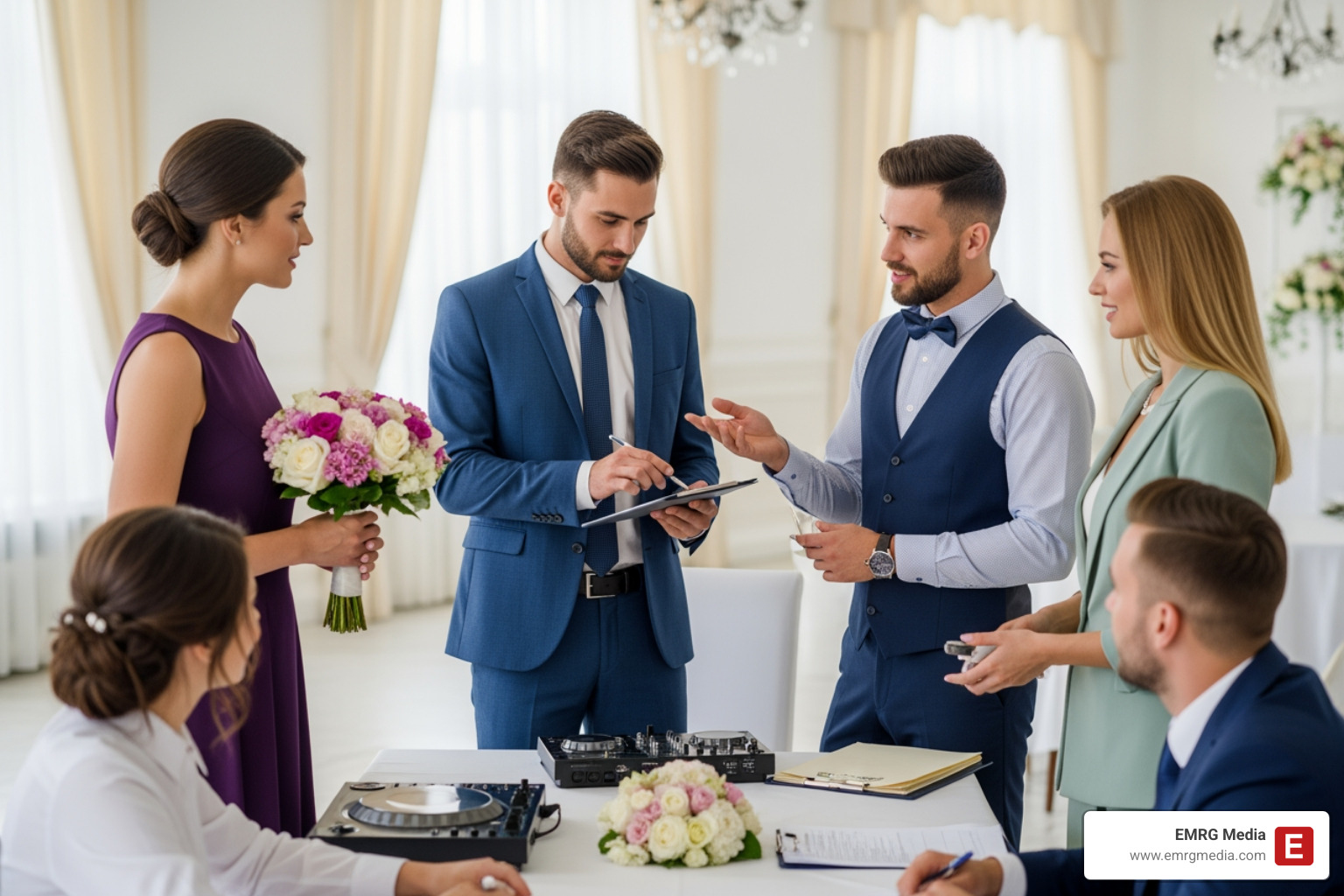 a wedding planner coordinating with vendors on the wedding day - wedding planner prices