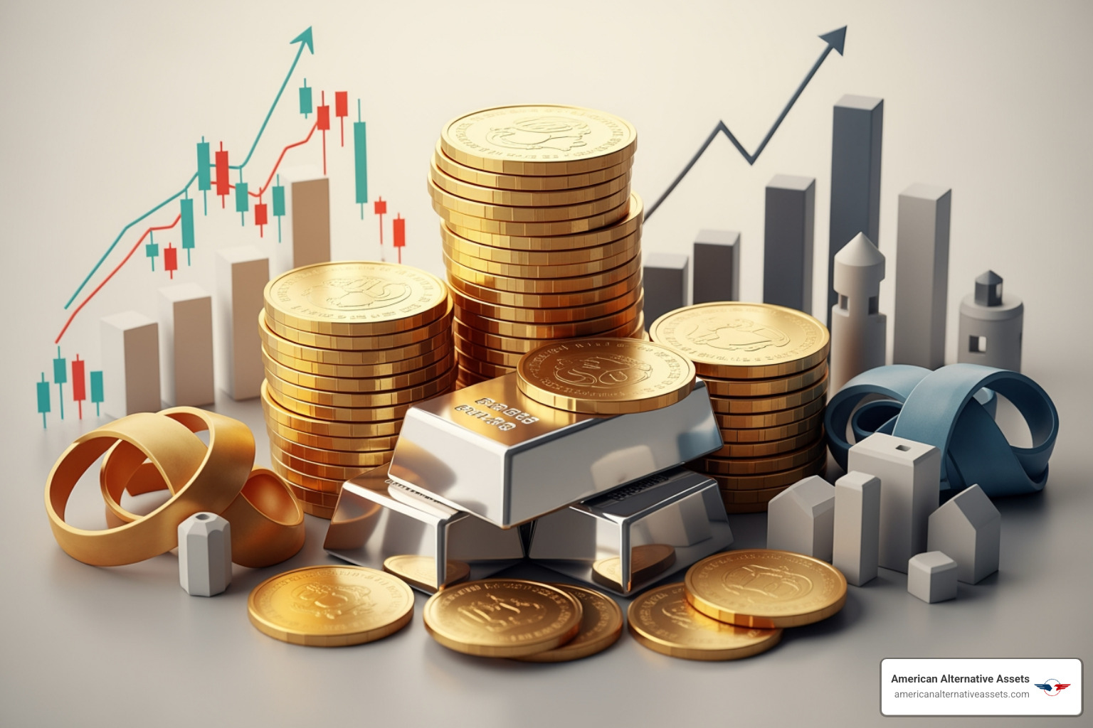 retirement portfolio chart showing diversification with precious metals - best gold stocks to invest in