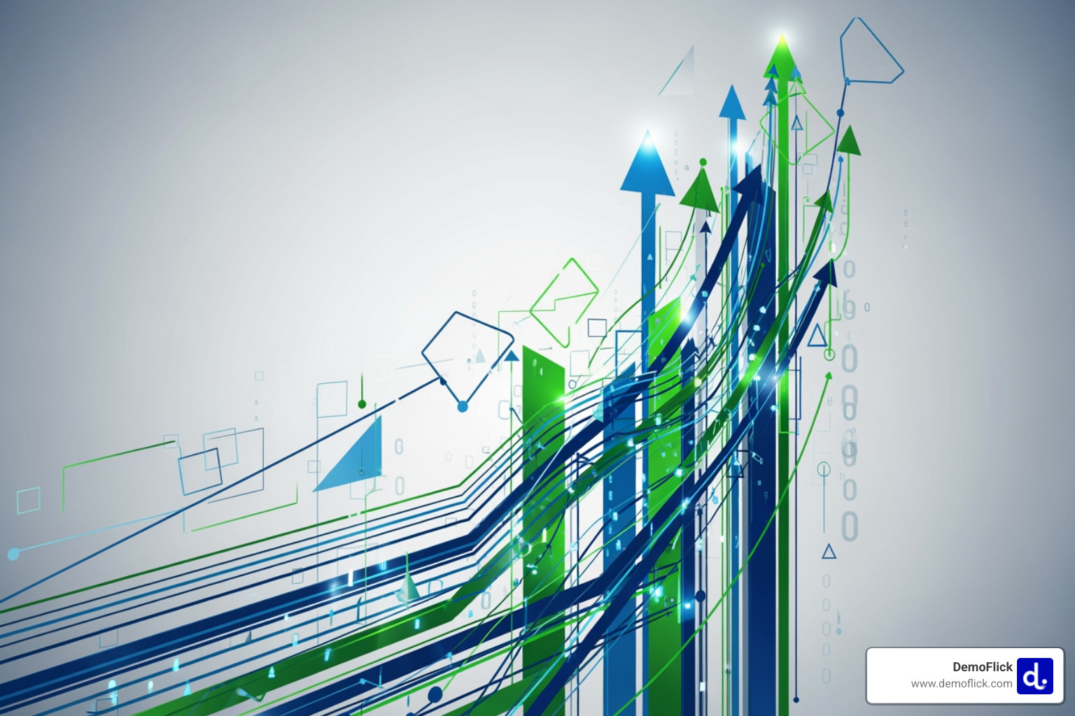 Conceptual image representing growth and strategic planning, with abstract visual elements suggesting data, progress, and interconnectedness - B2B video marketing strategy Conceptual image representing growth and strategic planning, with abstract visual elements suggesting data, progress, and interconnectedness - B2B video marketing strategy