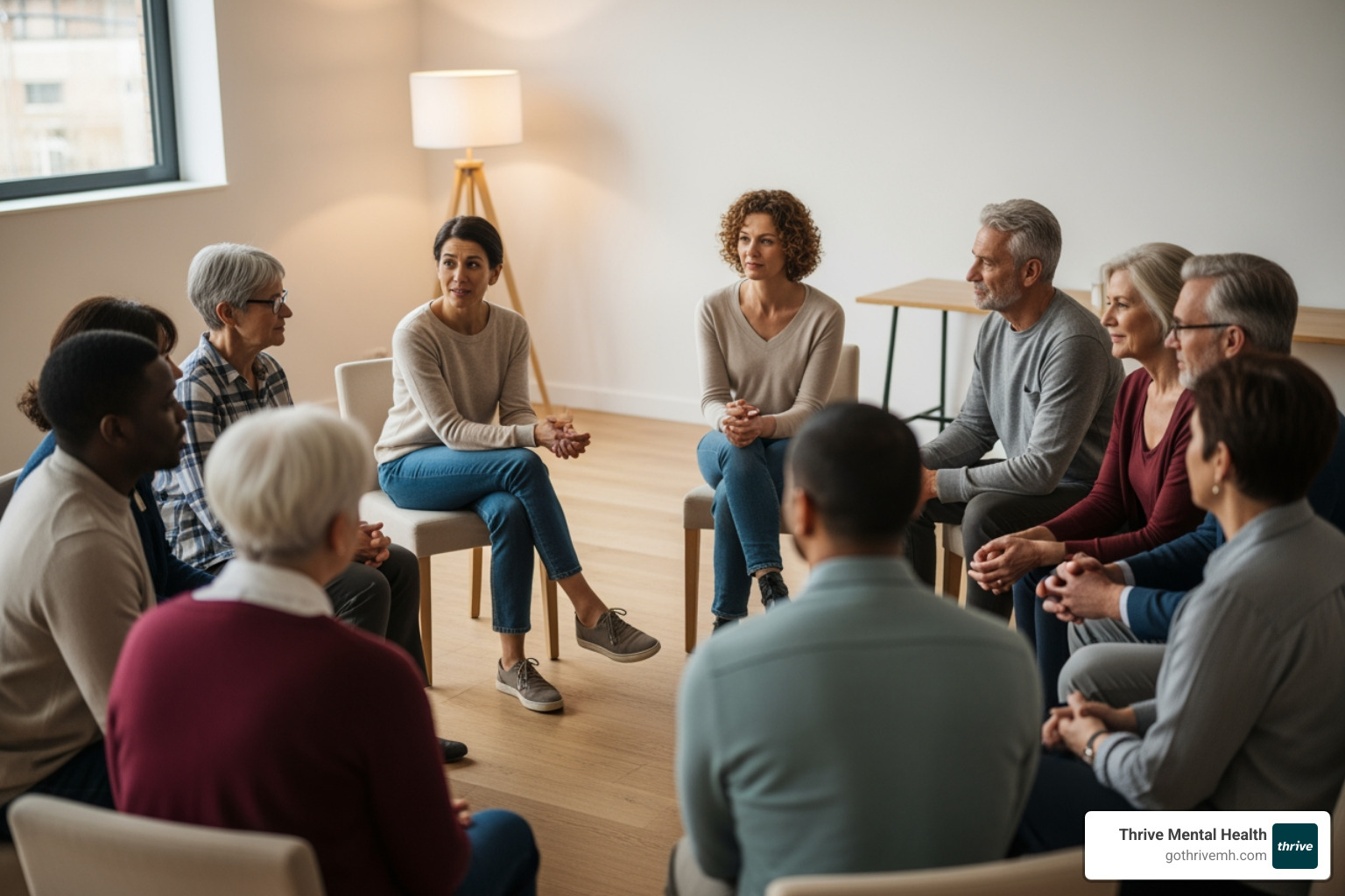 diverse group therapy session - mental health intensive outpatient program requirements