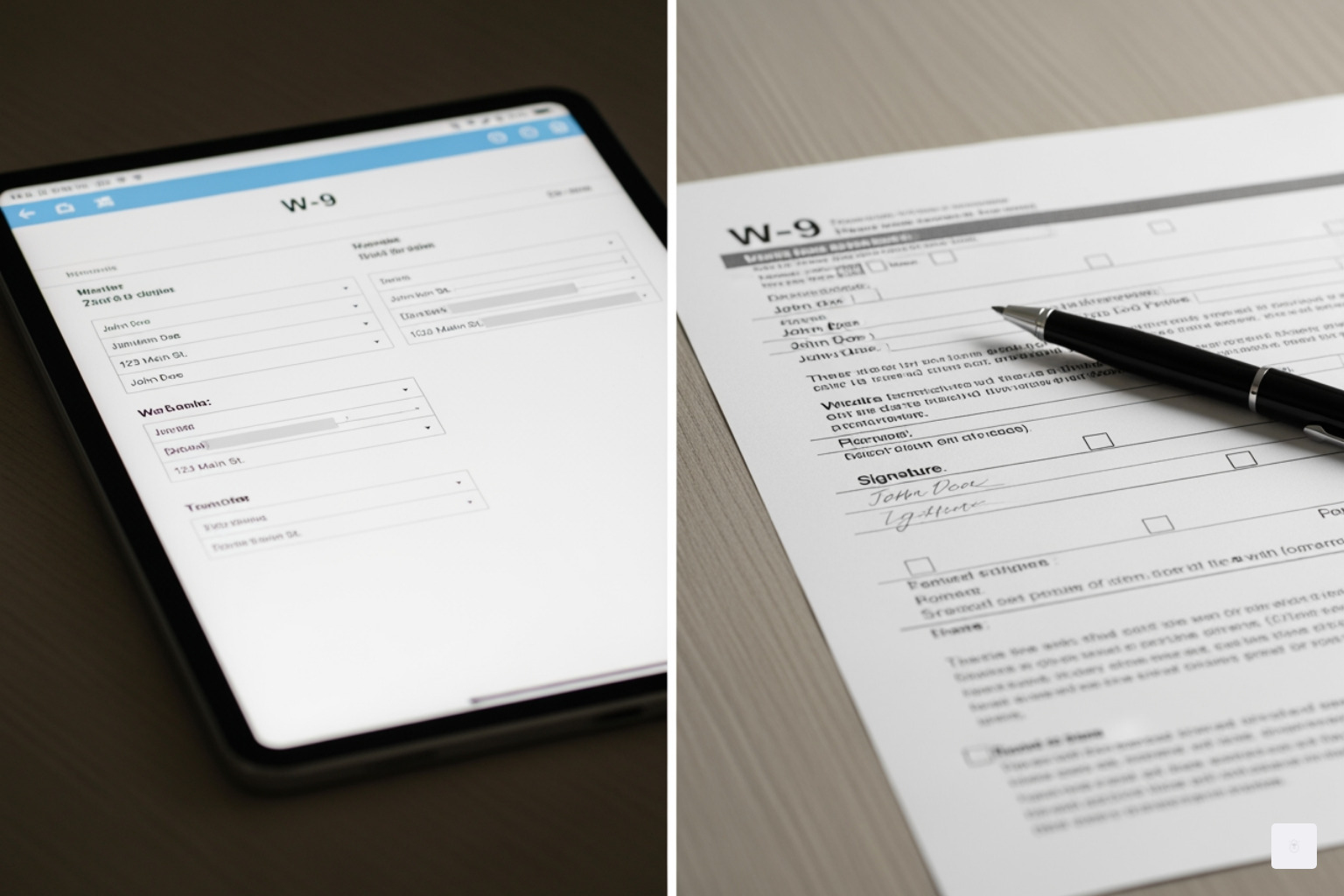 Formulario W9 digital vs. formulario W9 en papel - Formulario W9 electrónico