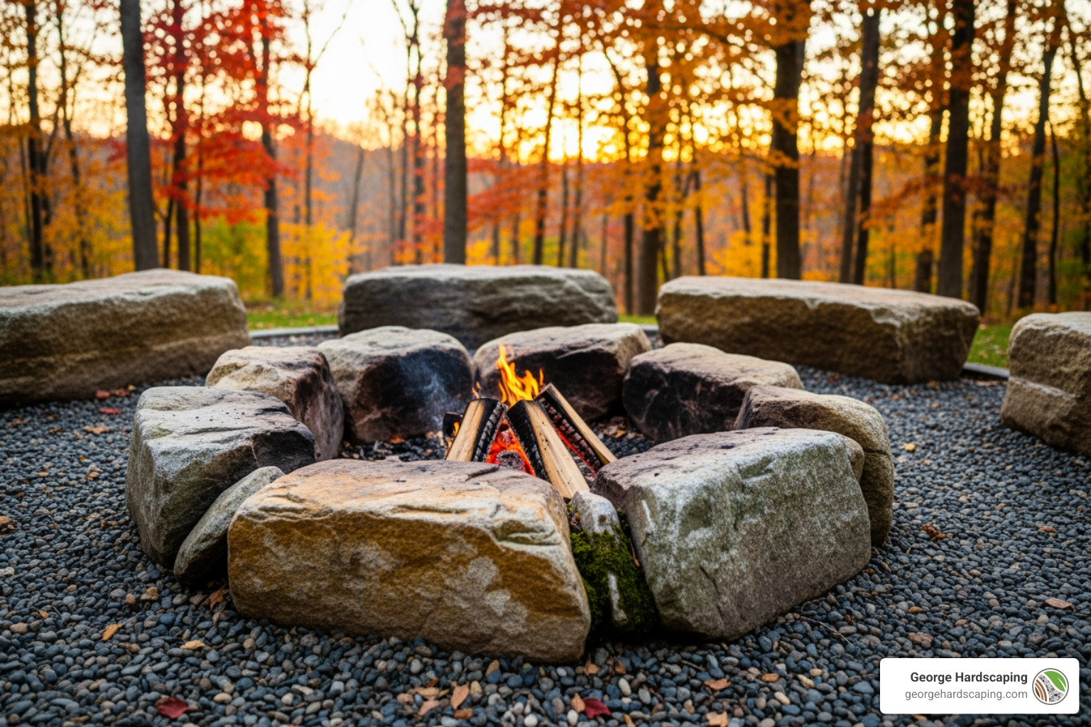 A beautifully crafted stone fire pit at dusk, with a family gathered around it, enhancing a patio space. - fire pit stone A beautifully crafted stone fire pit at dusk, with a family gathered around it, enhancing a patio space. - fire pit stone