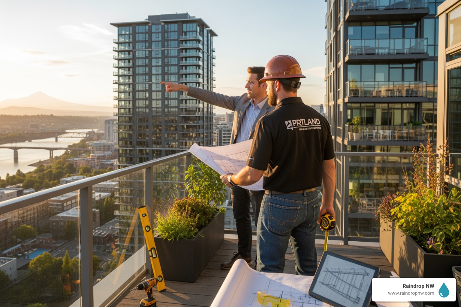 infographic showing benefits of professional balcony construction including increased home value up to 10 percent, enhanced safety with proper railings and structural support, extended living space for outdoor entertaining, improved curb appeal, and protection against water damage with proper waterproofing - balconies contractor in portland, or