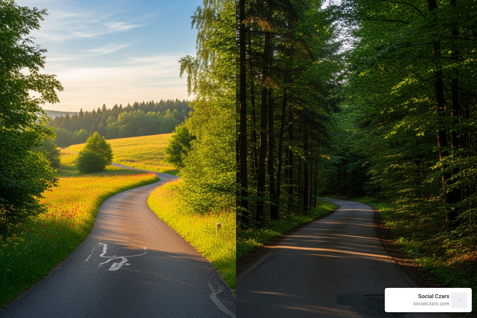 A fork in the road labeled "Removal" and "Suppression" - negative content suppression