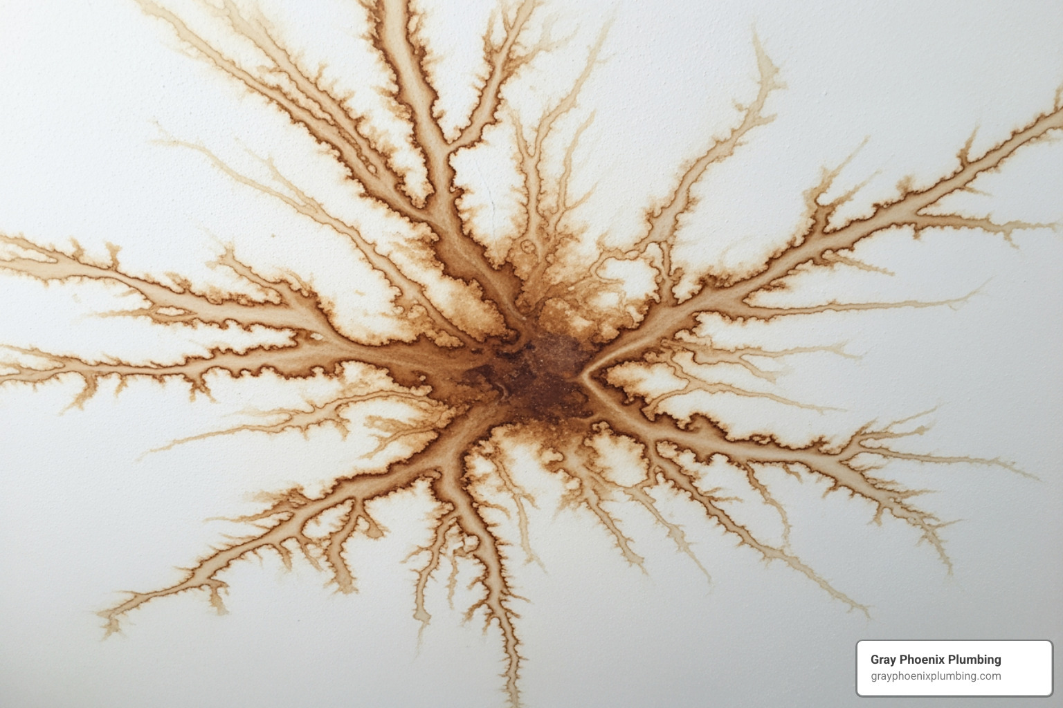 large, discolored water stain on a ceiling - leak detection Centennial