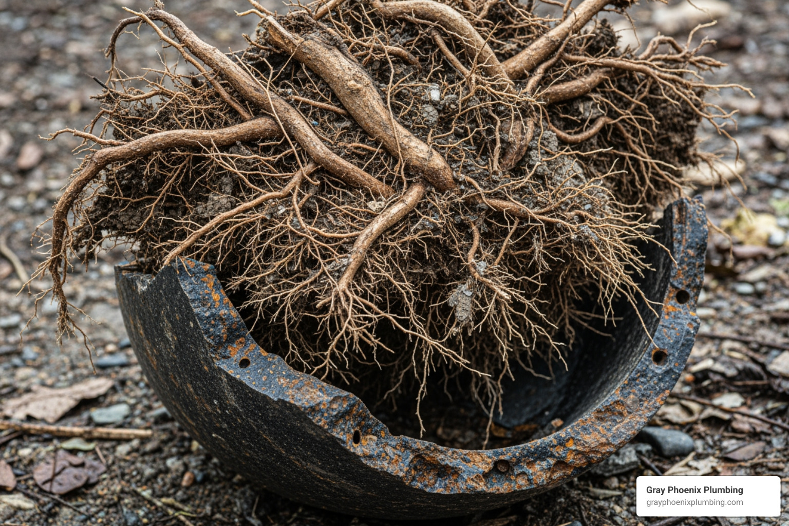 tree roots removed from a sewer pipe - clogged drain Centennial