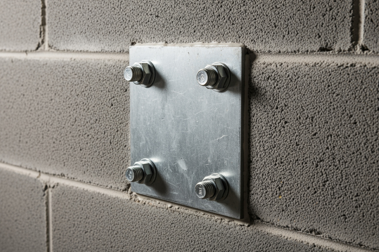 wall anchor plate on an interior wall - Bowing wall repair