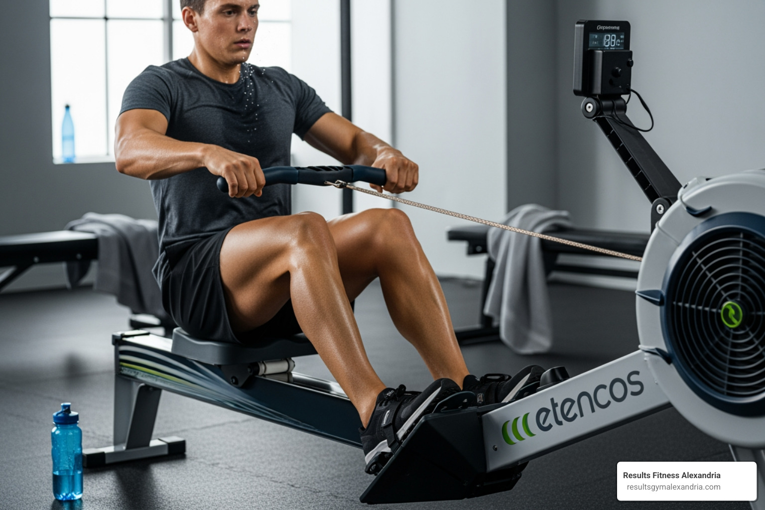 person on a rowing machine - Low impact exercise