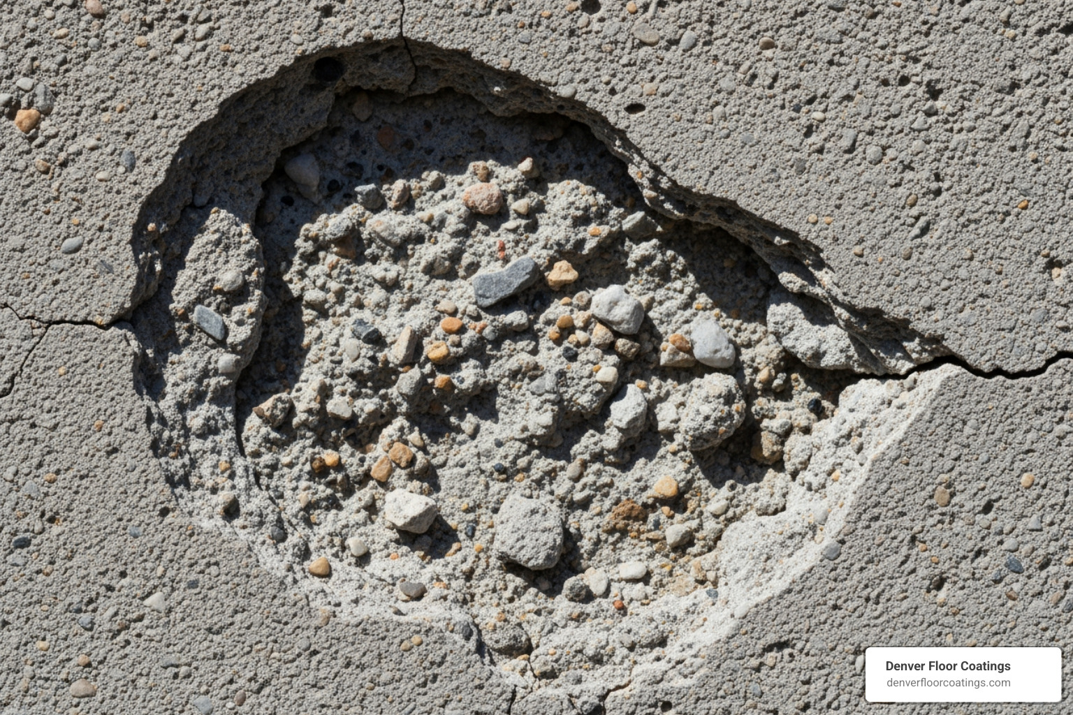 Close-up of concrete spalling - ice melt damage Close-up of concrete spalling - ice melt damage