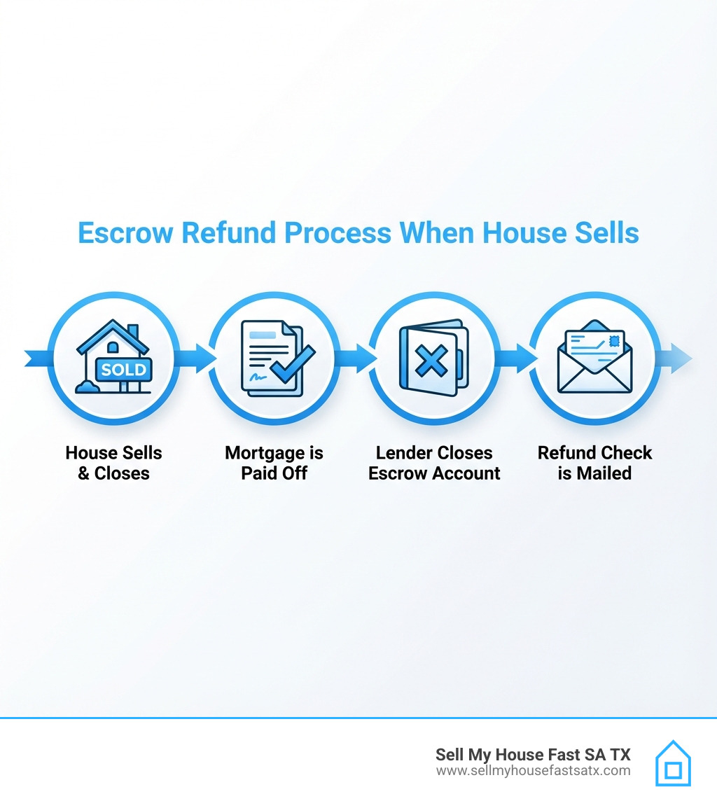 Infographic showing the 4-step escrow refund process - how will i receive my escrow refund when house sells