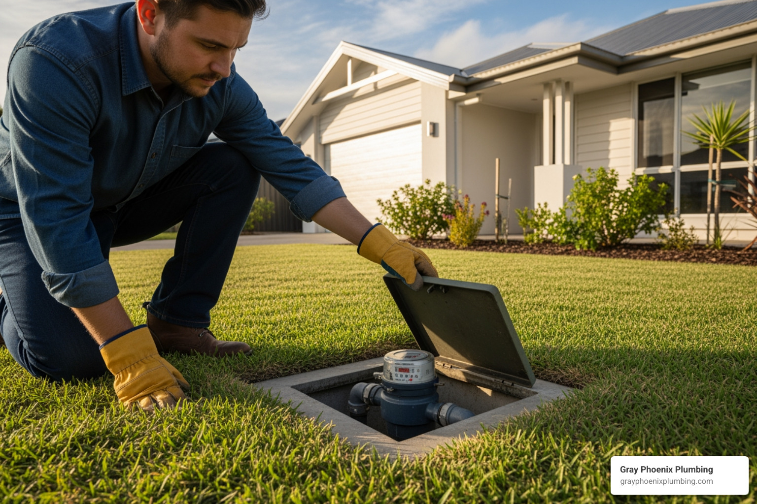 A person checking their water meter - Low water pressure Brighton A person checking their water meter - Low water pressure Brighton