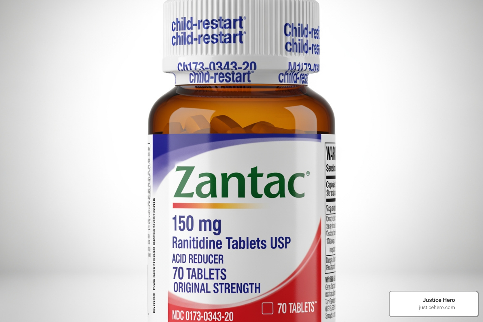 Zantac medication bottle - zantac law firms