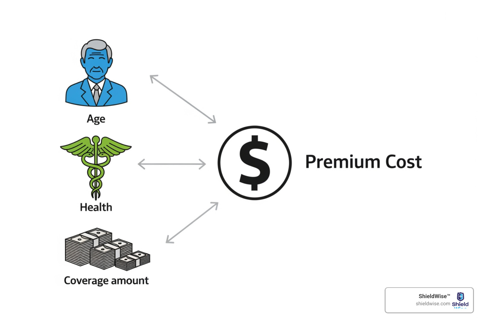 illustration of age, health, and coverage amount impacting insurance cost - how to help parents get burial insurance