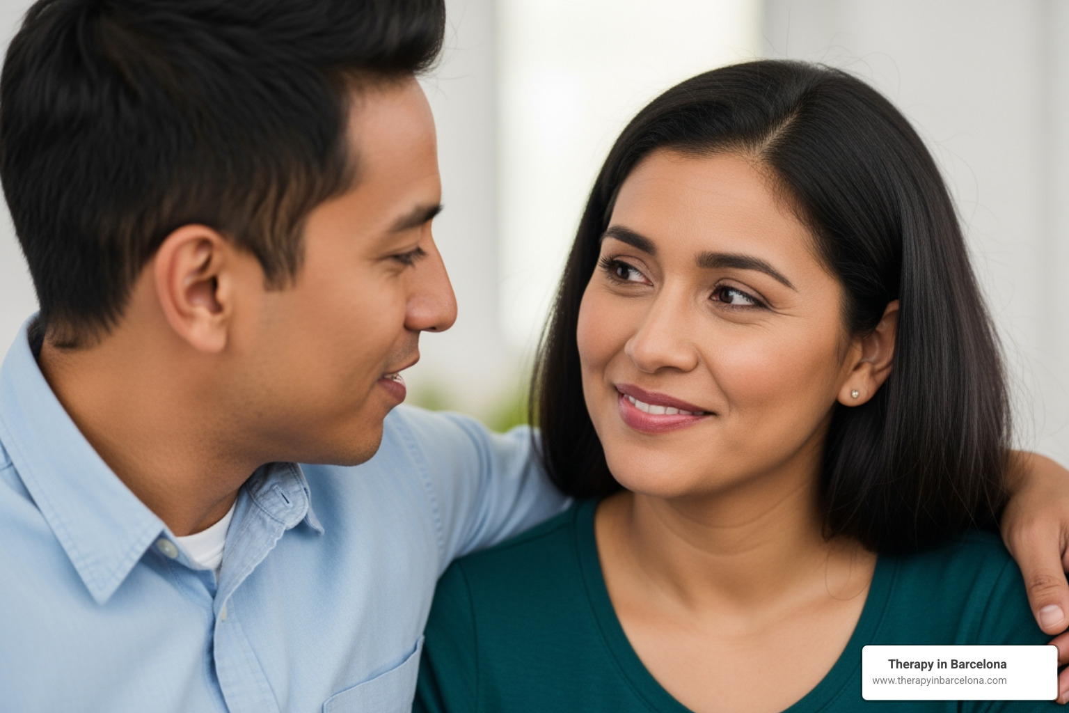 Image of two people from different cultures connecting warmly - therapist in spanish near me