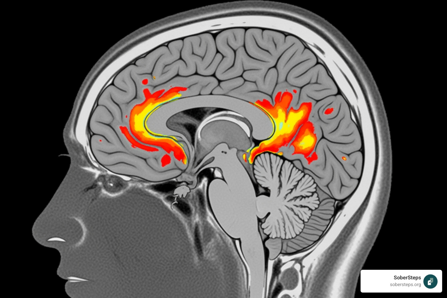 Brain scan showing activated regions under stimulant medication - ADHD stimulant abuse