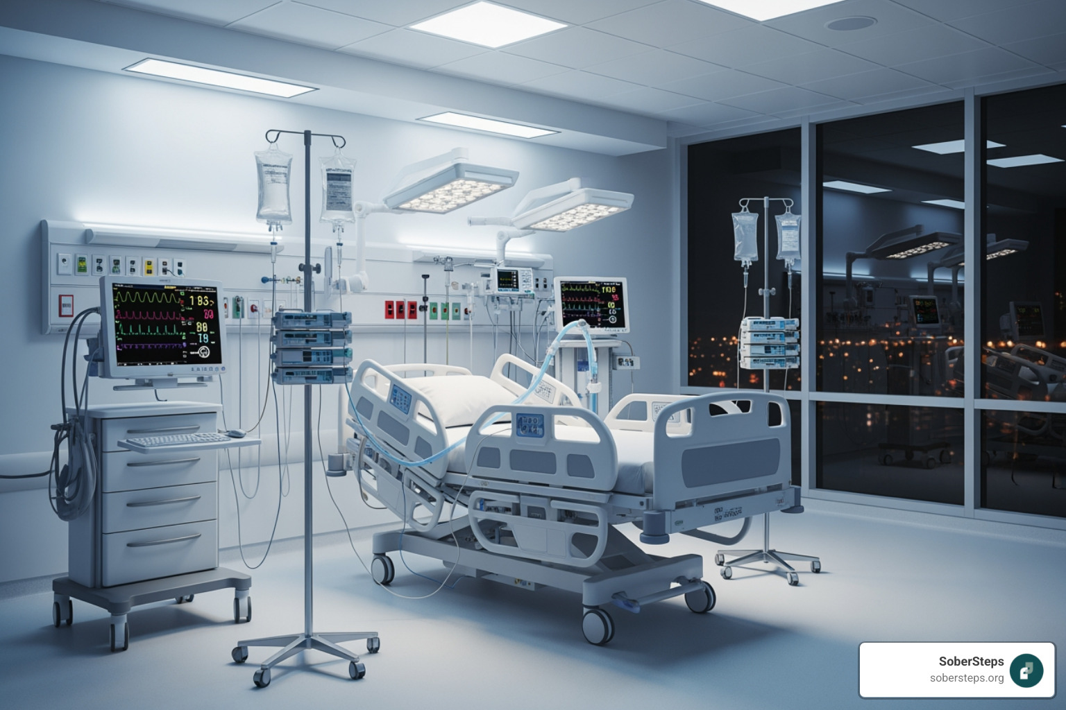 of a sterile, modern hospital ICU room - rapid detox centers of a sterile, modern hospital ICU room - rapid detox centers