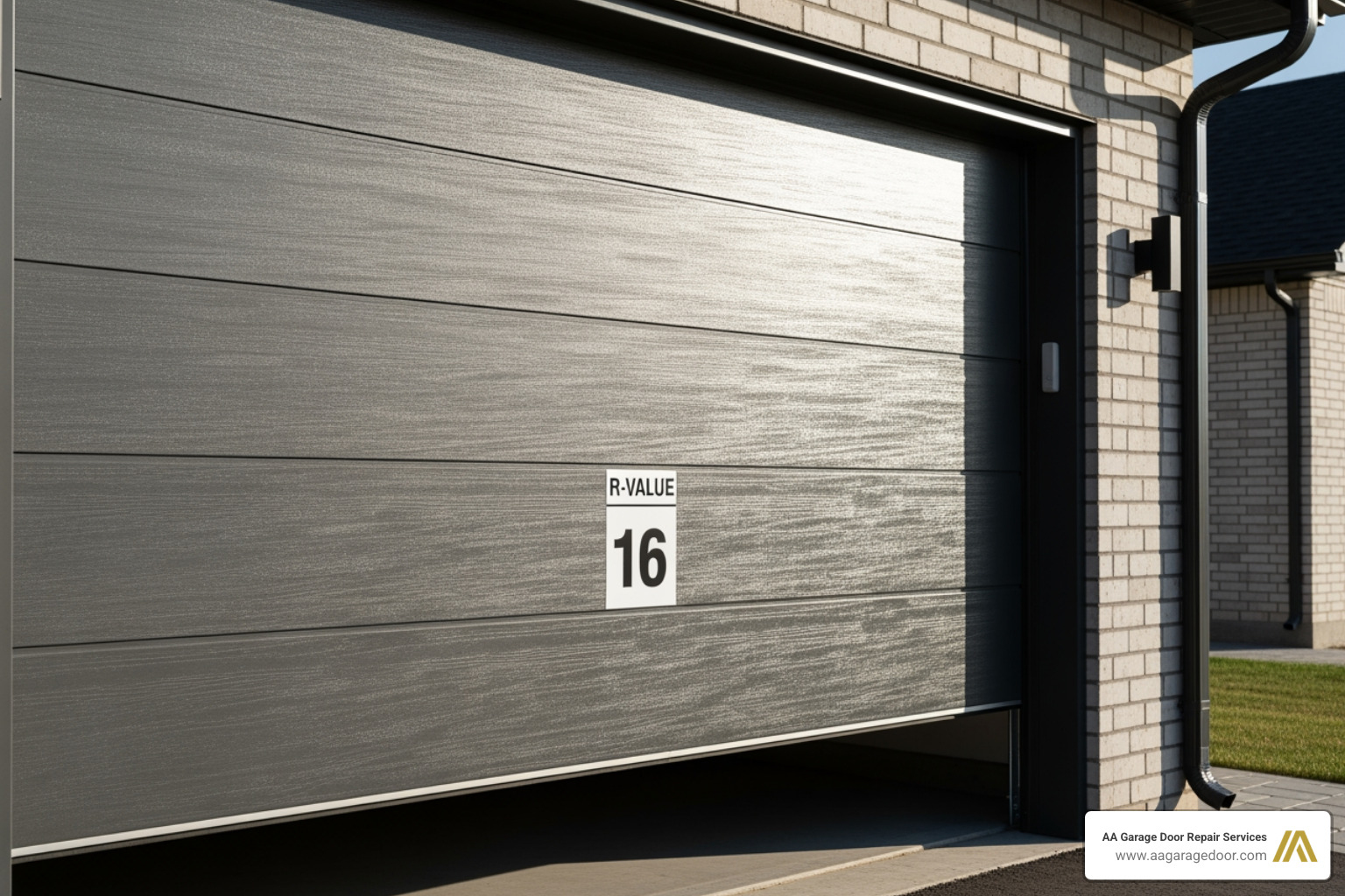 A thermometer showing a warmer temperature inside an insulated garage compared to outside. - 8x8 garage door insulated