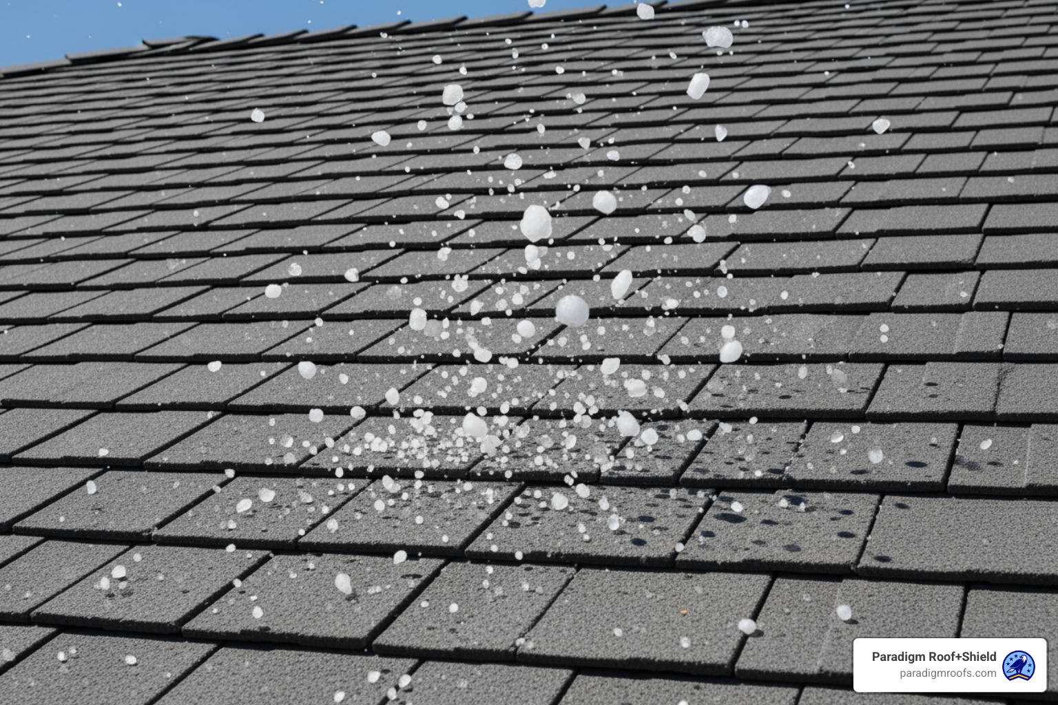 A synthetic shake roof enduring a simulated hail storm, showing no damage - synthetic roof tiles A synthetic shake roof enduring a simulated hail storm, showing no damage - synthetic roof tiles