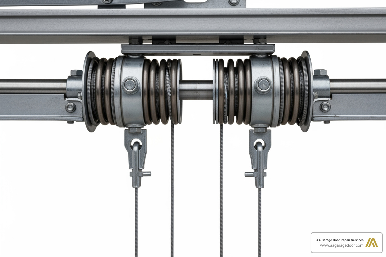 Garage door torsion spring system with labeled components - garage door cable tension Garage door torsion spring system with labeled components - garage door cable tension
