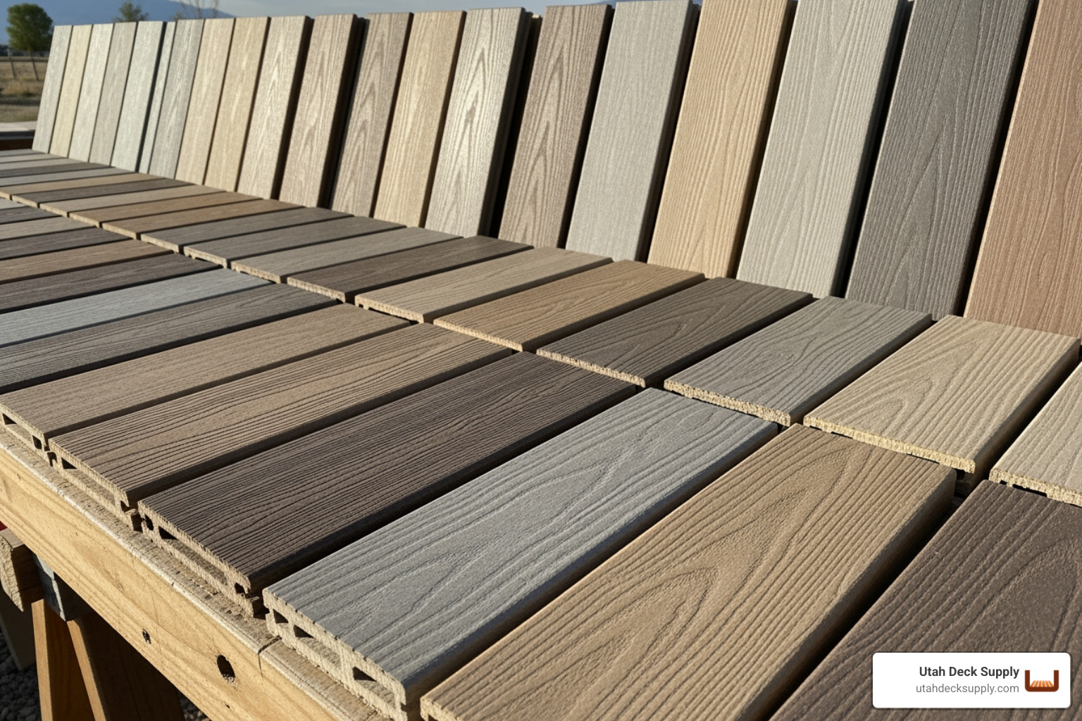 various composite deck board samples showing different colors and grain patterns - composite deck lumber various composite deck board samples showing different colors and grain patterns - composite deck lumber