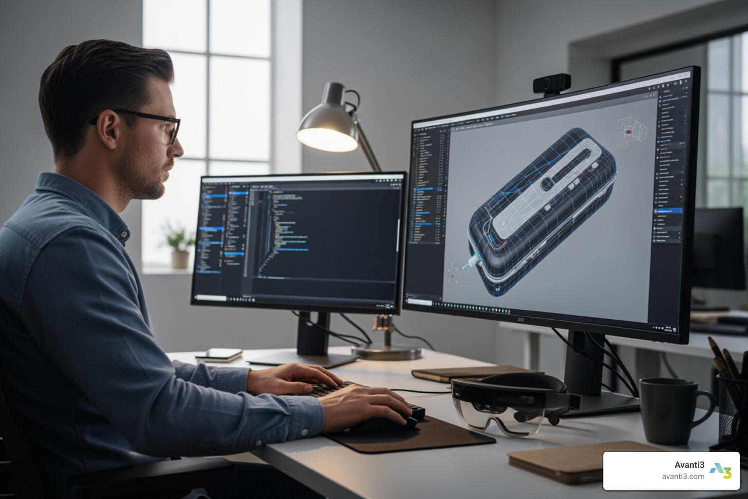 developer working on a 3D model for an AR app - AR customer experience