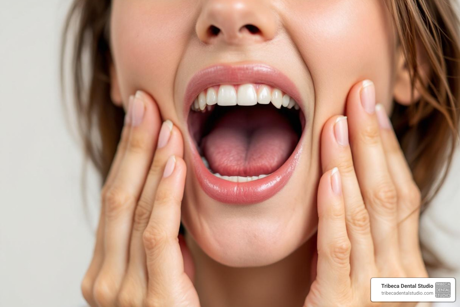 person performing jaw-stretching exercise - how to stop grinding teeth