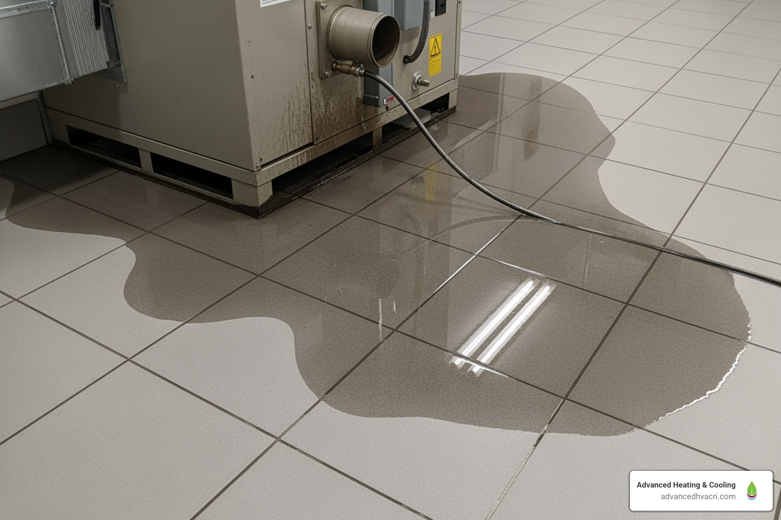 Water pooling around an indoor air handler - AC drain line cleaning Water pooling around an indoor air handler - AC drain line cleaning