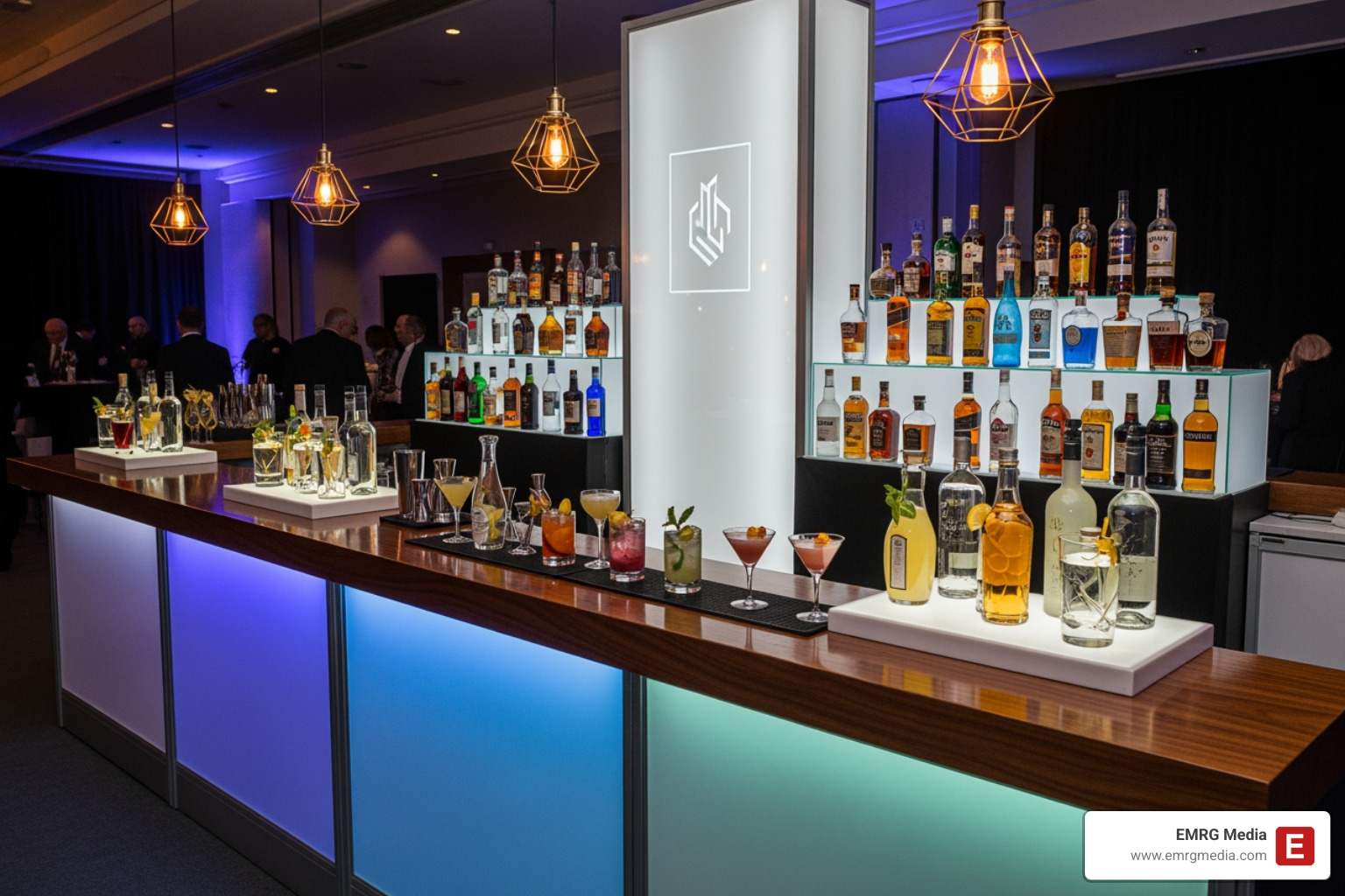 A custom bar design for a corporate event - luxury event planner NYC A custom bar design for a corporate event - luxury event planner NYC