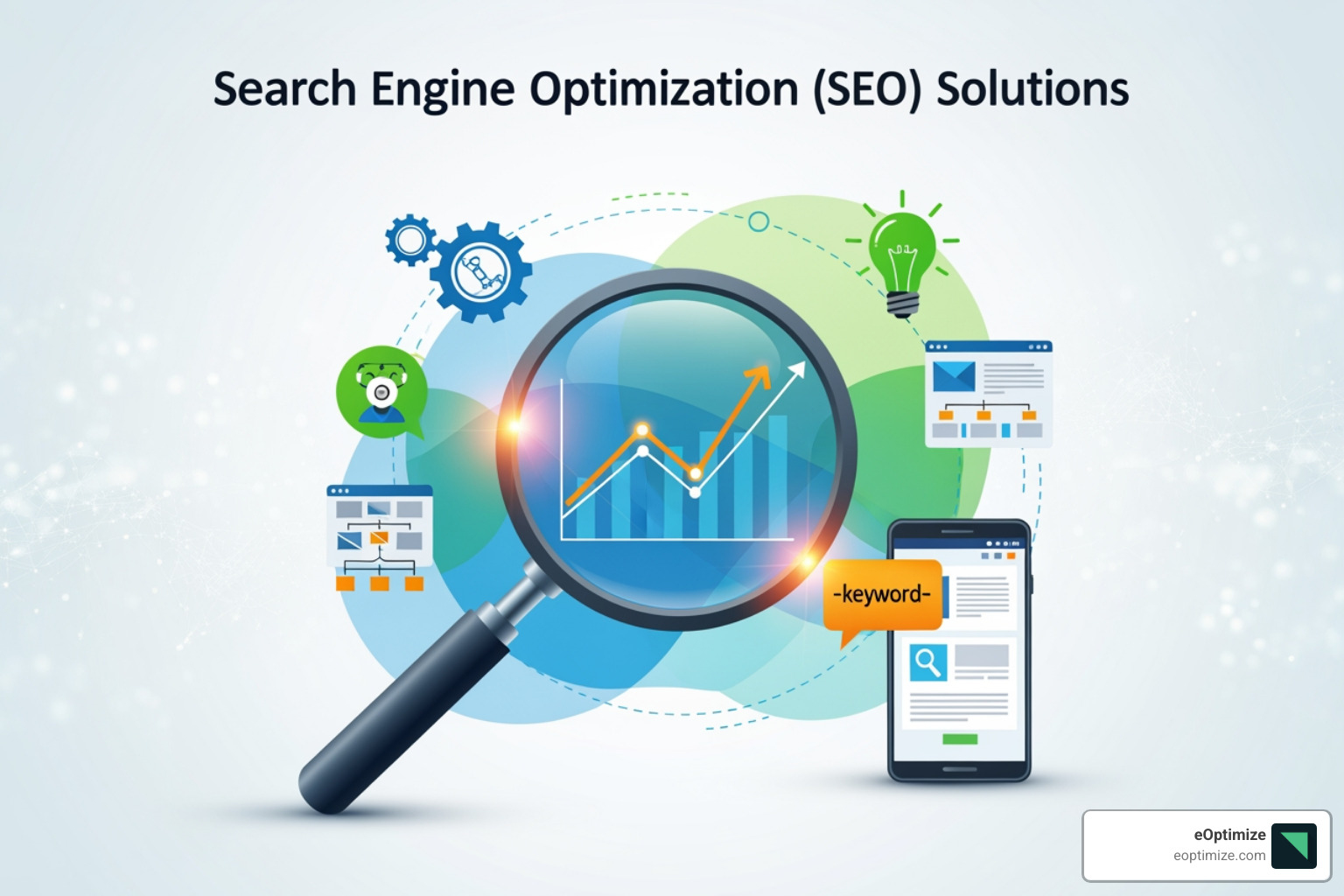 SEO dashboard displaying key metrics like organic traffic, keyword rankings, crawl errors, and site health scores - search engine optimization solution