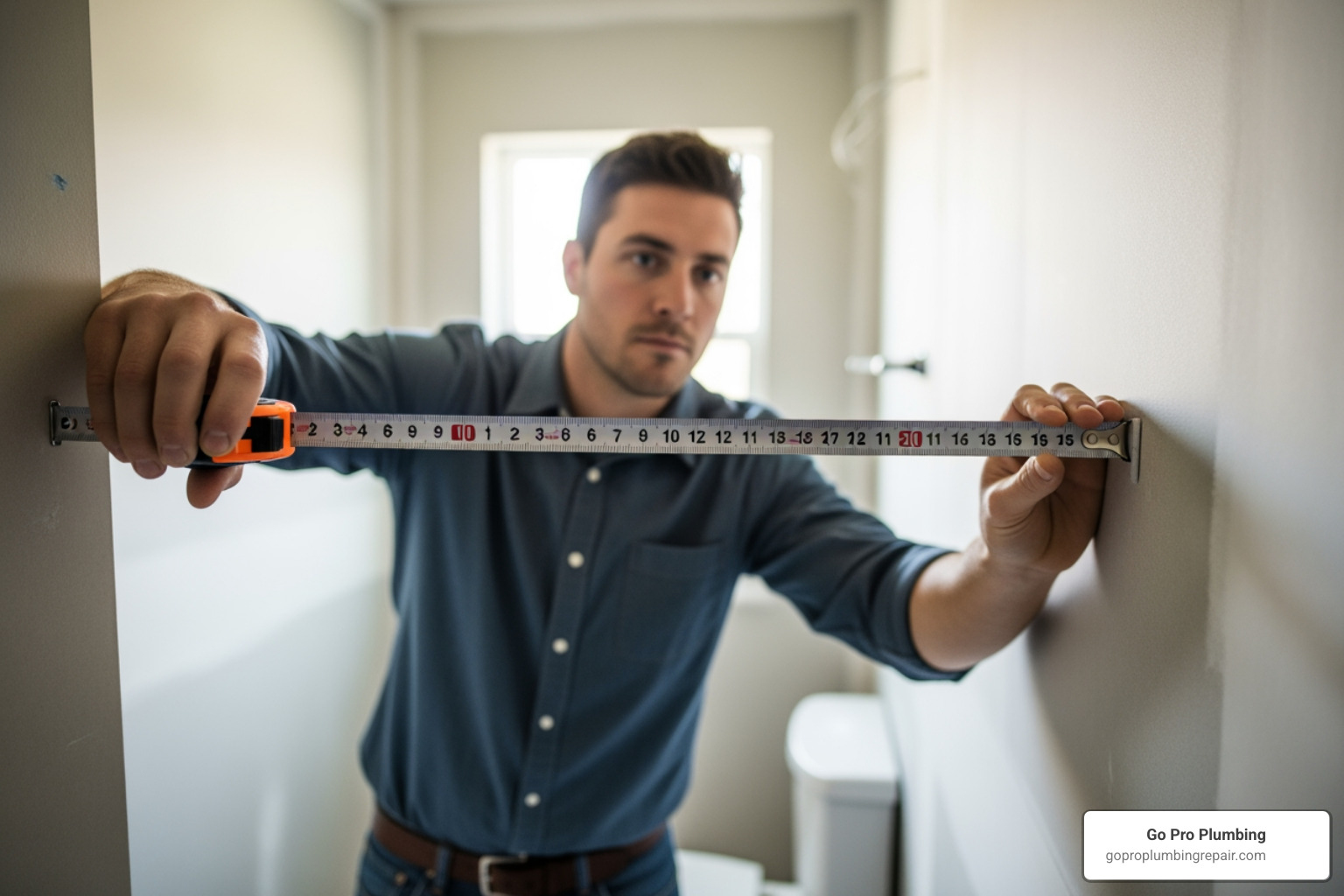 contractor measuring a bathroom space - approximate cost of bathroom remodel