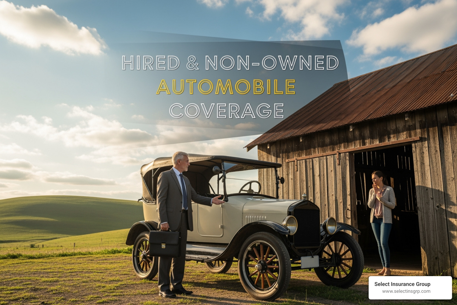 insurance policy document with "Hired and Non-Owned" highlighted - hired and non owned automobile coverage