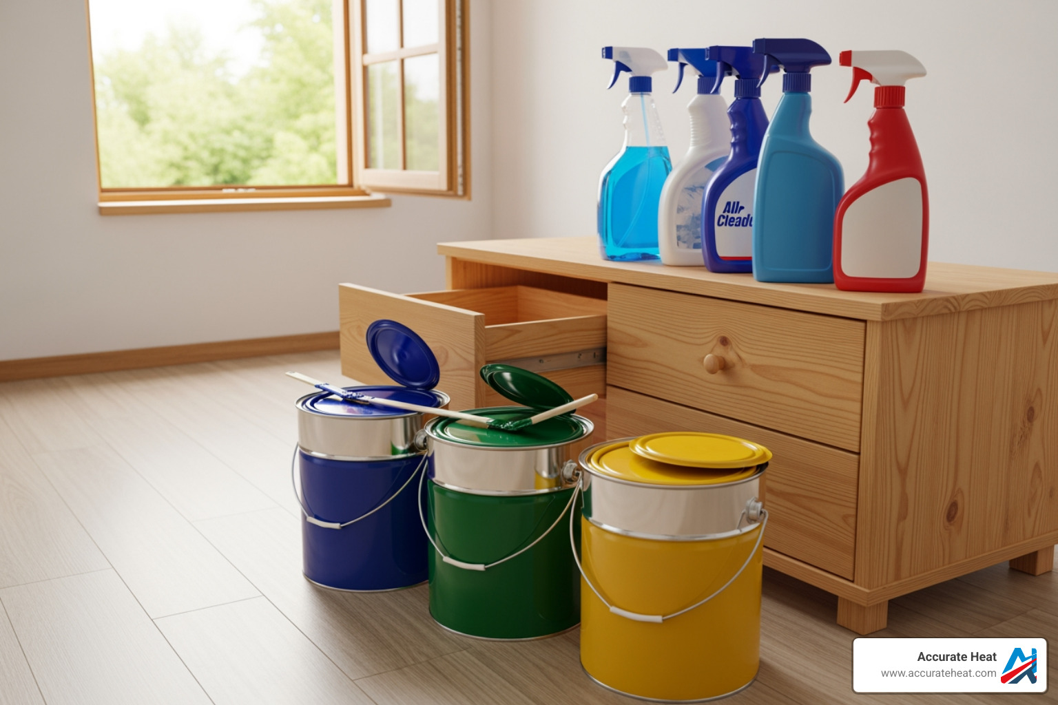 common household items that release VOCs including paint cans, new furniture, and cleaning sprays - indoor air quality