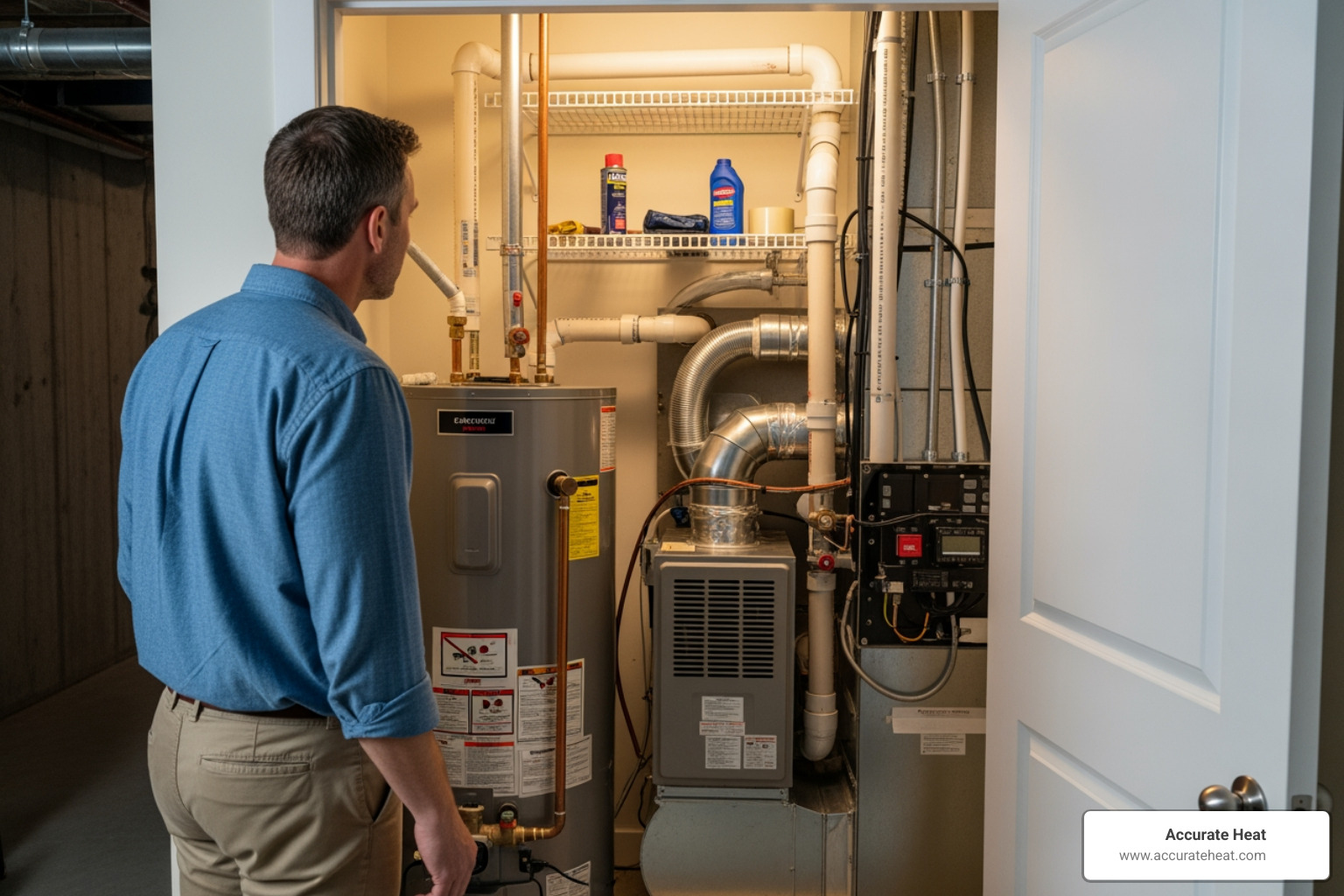 homeowner looking at utility closet - are tankless water heaters better homeowner looking at utility closet - are tankless water heaters better