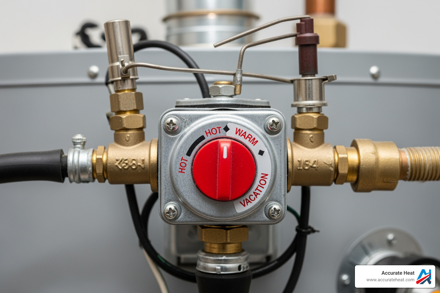 A gas water heater's gas control valve unit - thermostat water heater replacement