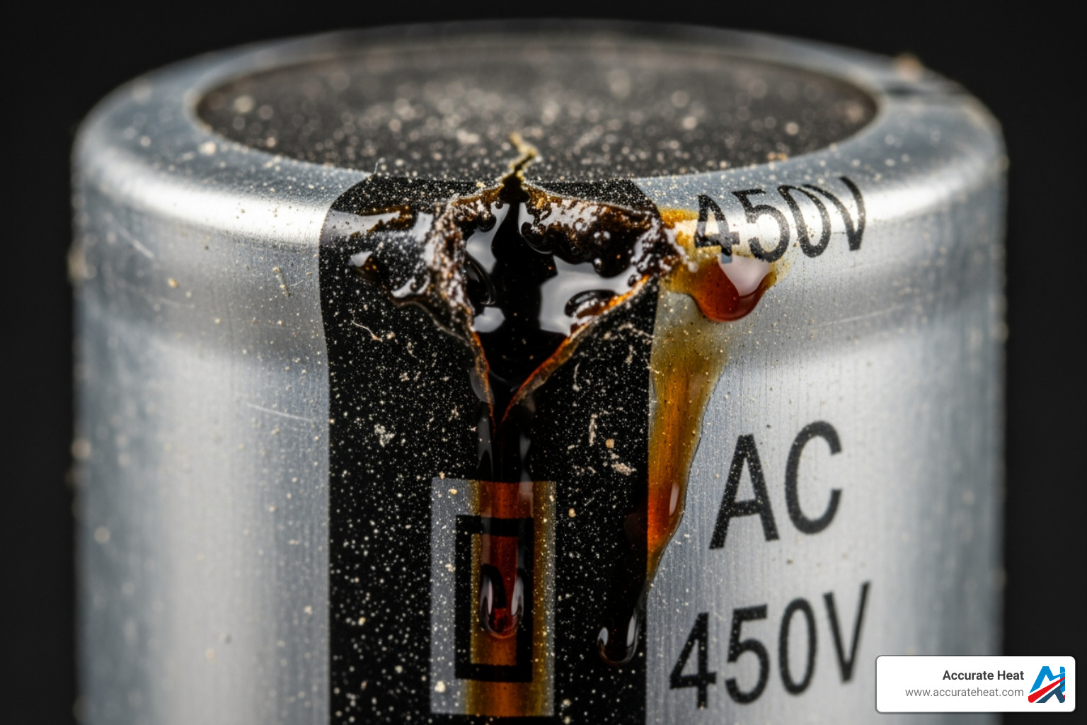 a bulging and leaking AC capacitor - AC capacitor replacement cost