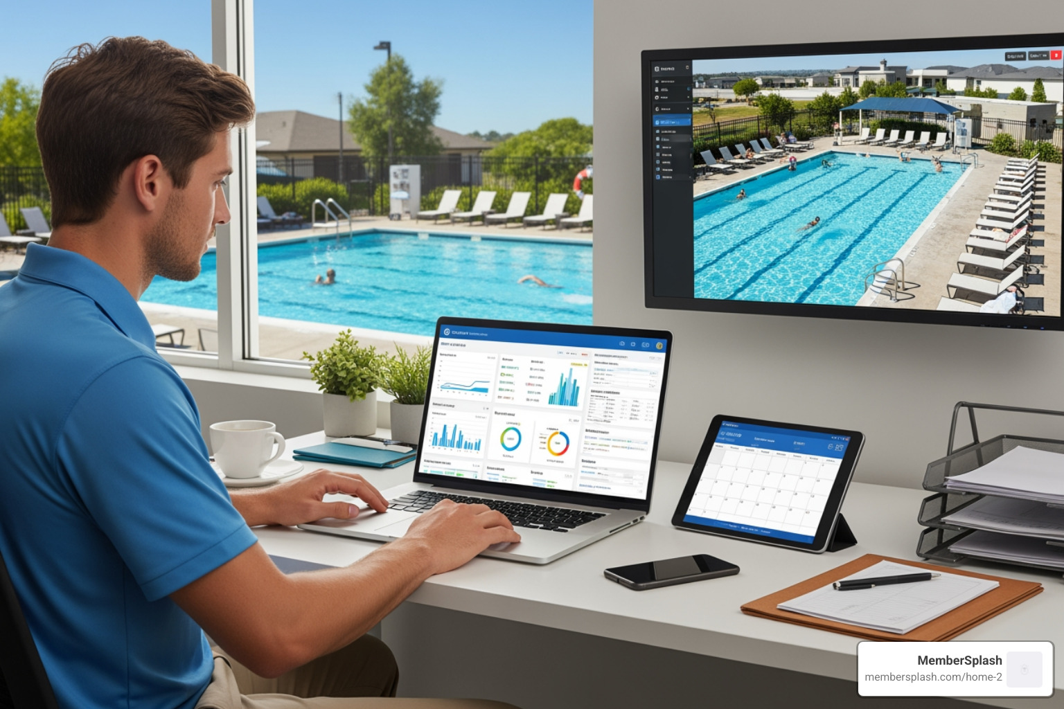 responsive software interface on multiple devices - pool manager software