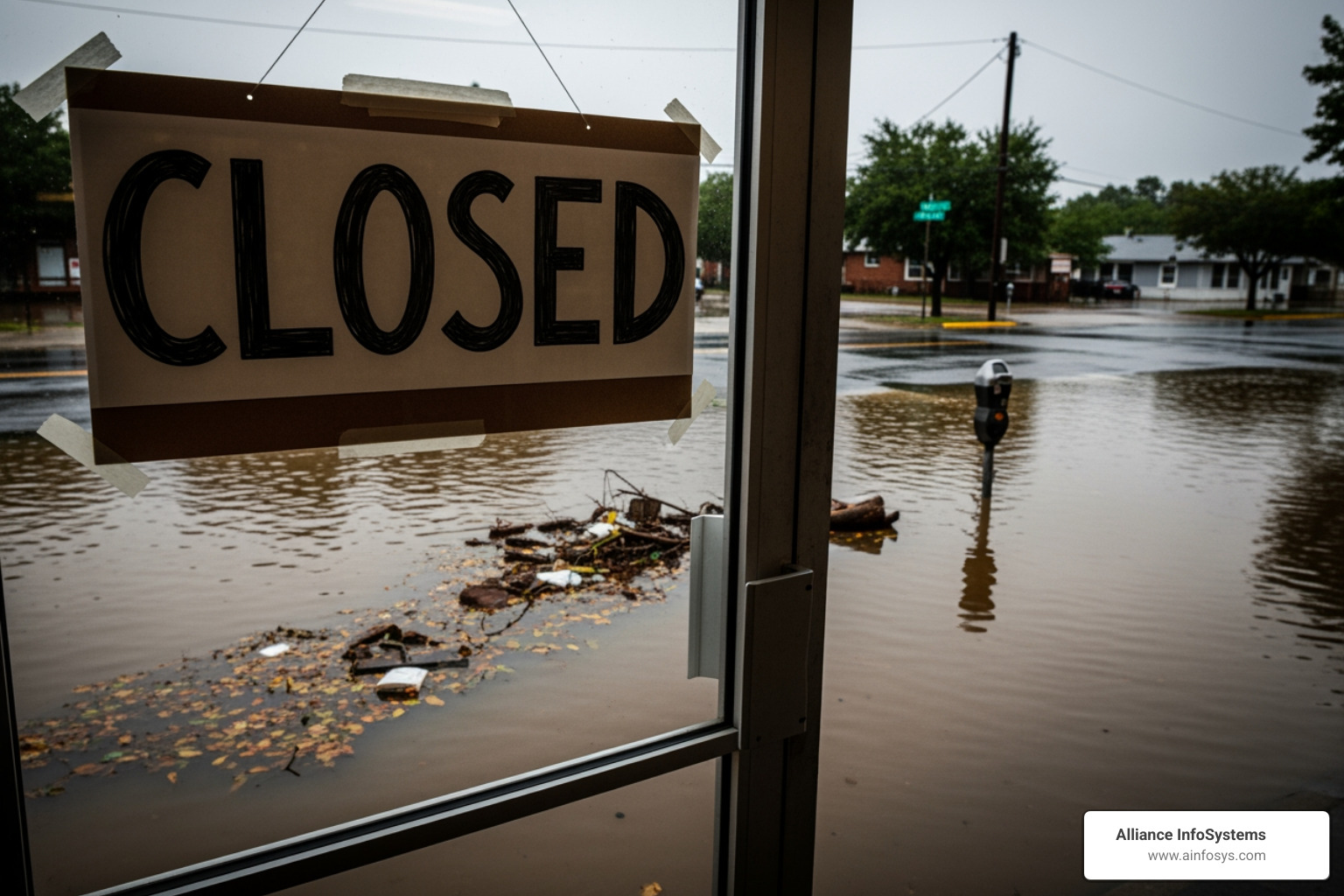 closed for business sign during flood - business continuity Annapolis closed for business sign during flood - business continuity Annapolis