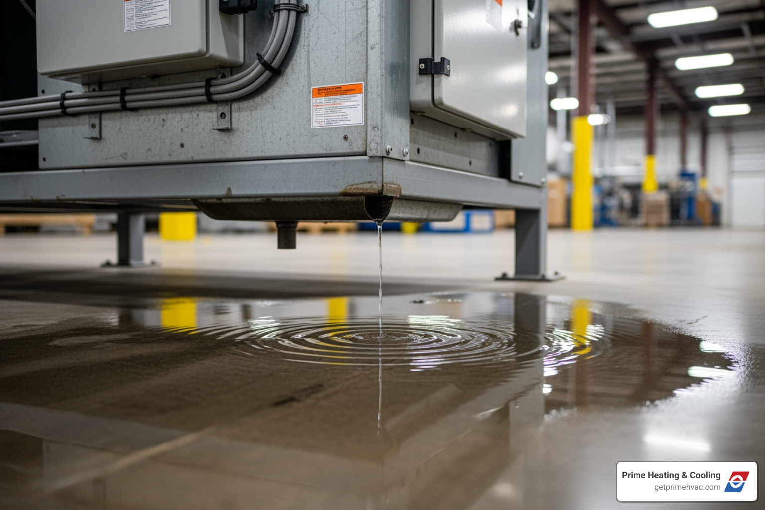 water pooling on floor beneath indoor air handler unit - frozen evaporator coil fix