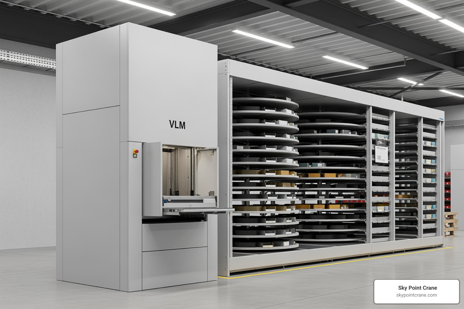 side-by-side comparison of a Vertical Lift Module and a Vertical Carousel - industrial vertical storage side-by-side comparison of a Vertical Lift Module and a Vertical Carousel - industrial vertical storage