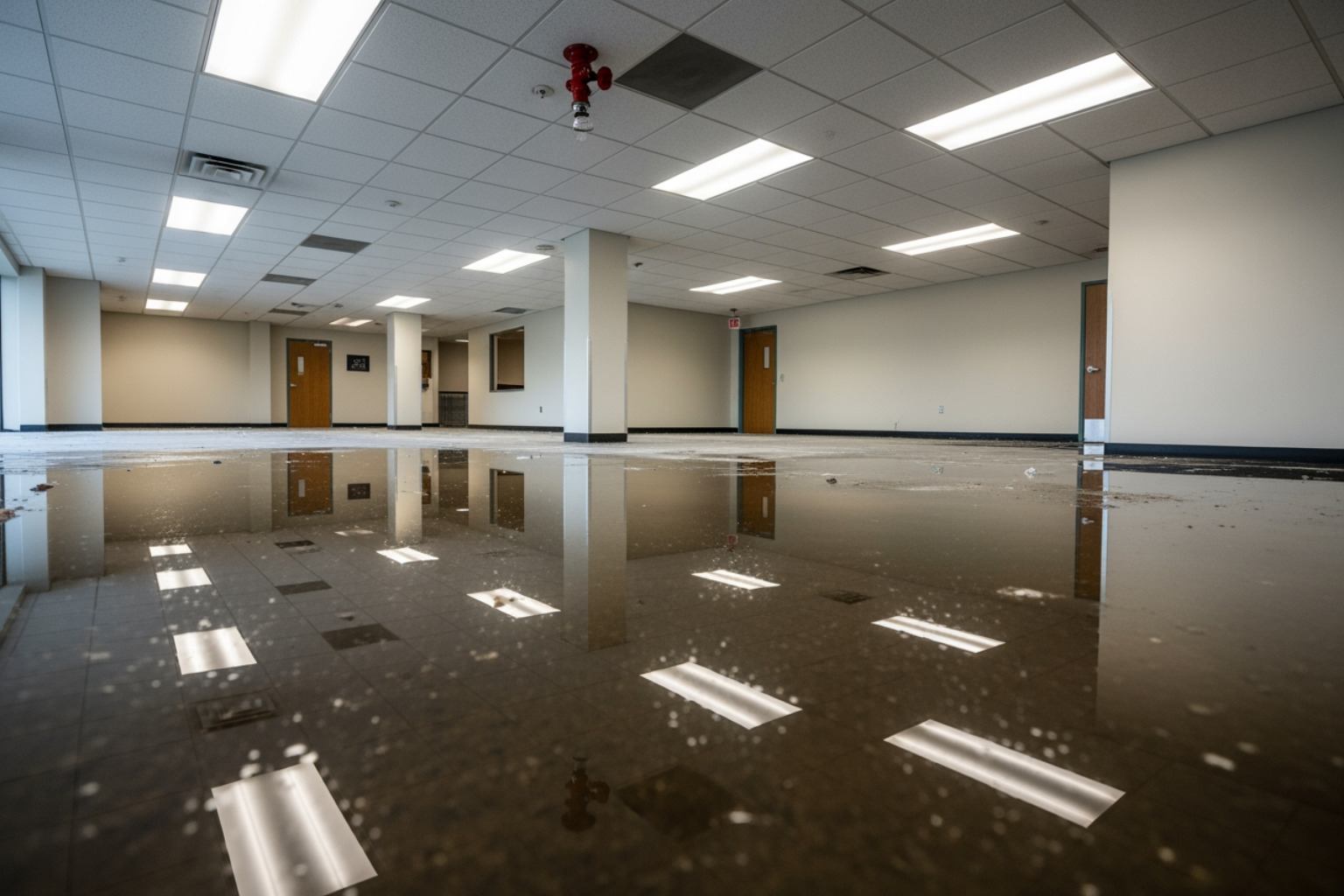 Infographic explaining the immediate steps to take when a fire sprinkler activates - Fire sprinkler water damage Infographic explaining the immediate steps to take when a fire sprinkler activates - Fire sprinkler water damage