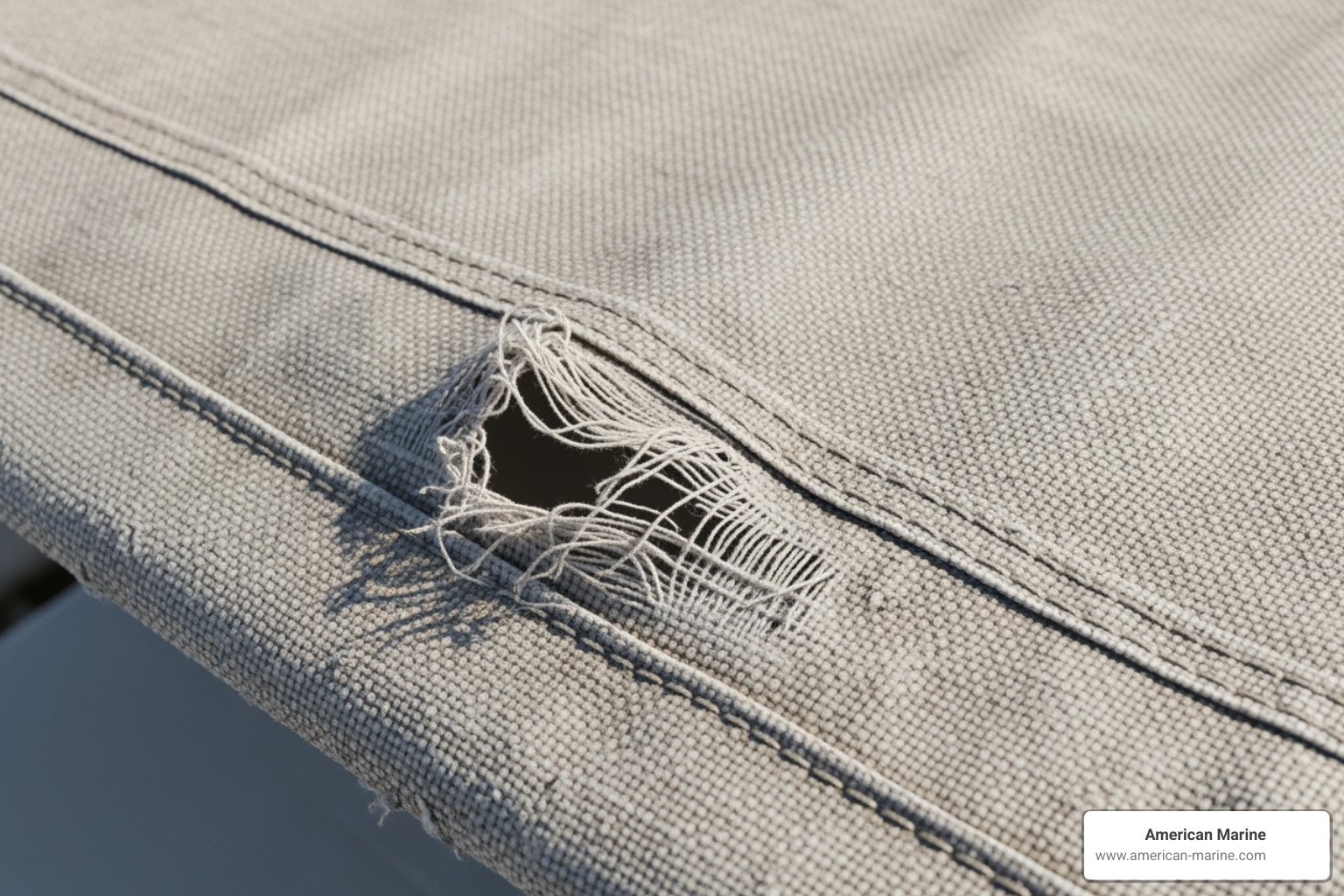 faded and brittle bimini canvas with a small tear - bimini canvas repair