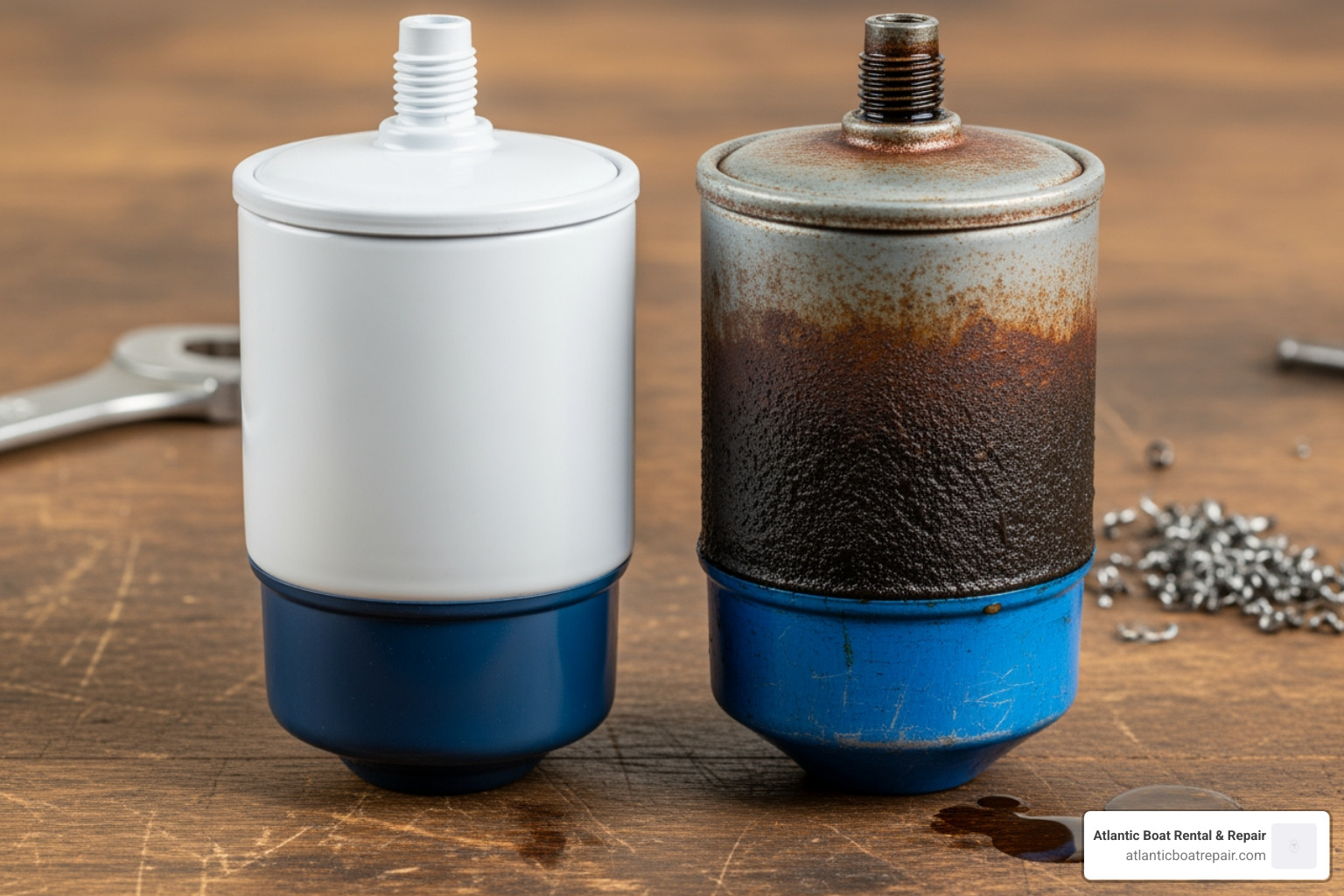 dirty and new fuel filters - fuel filter change