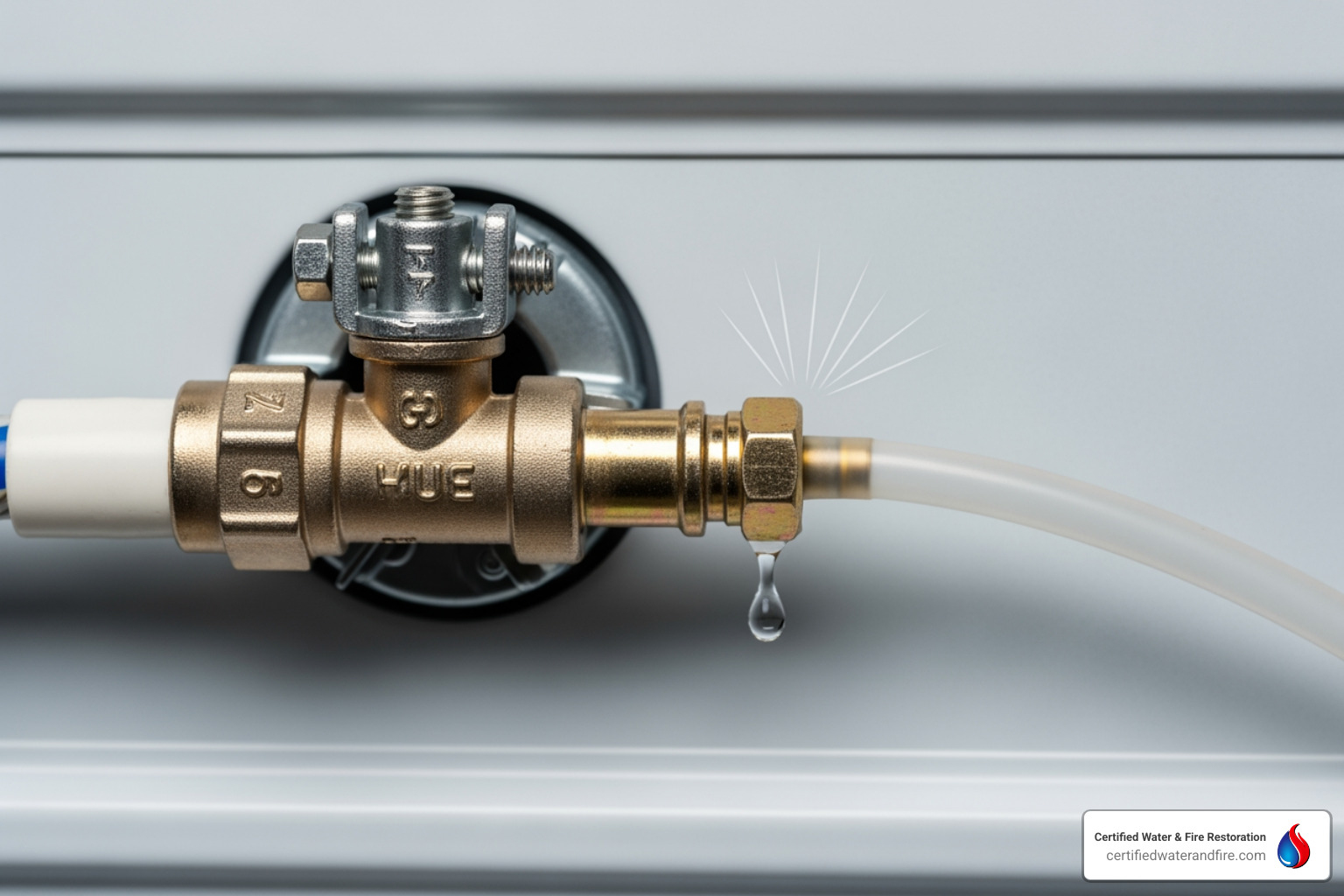 Common leak points behind a refrigerator like the valve, connection nut, and the line itself - icemaker water line​ leaks