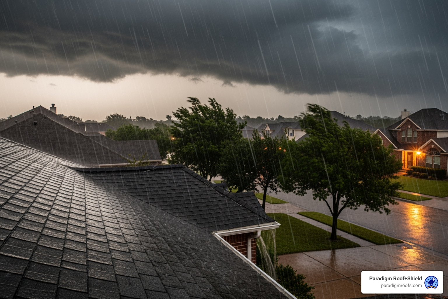 roof enduring a heavy rainstorm in Houston - Houston roofing contractor roof enduring a heavy rainstorm in Houston - Houston roofing contractor