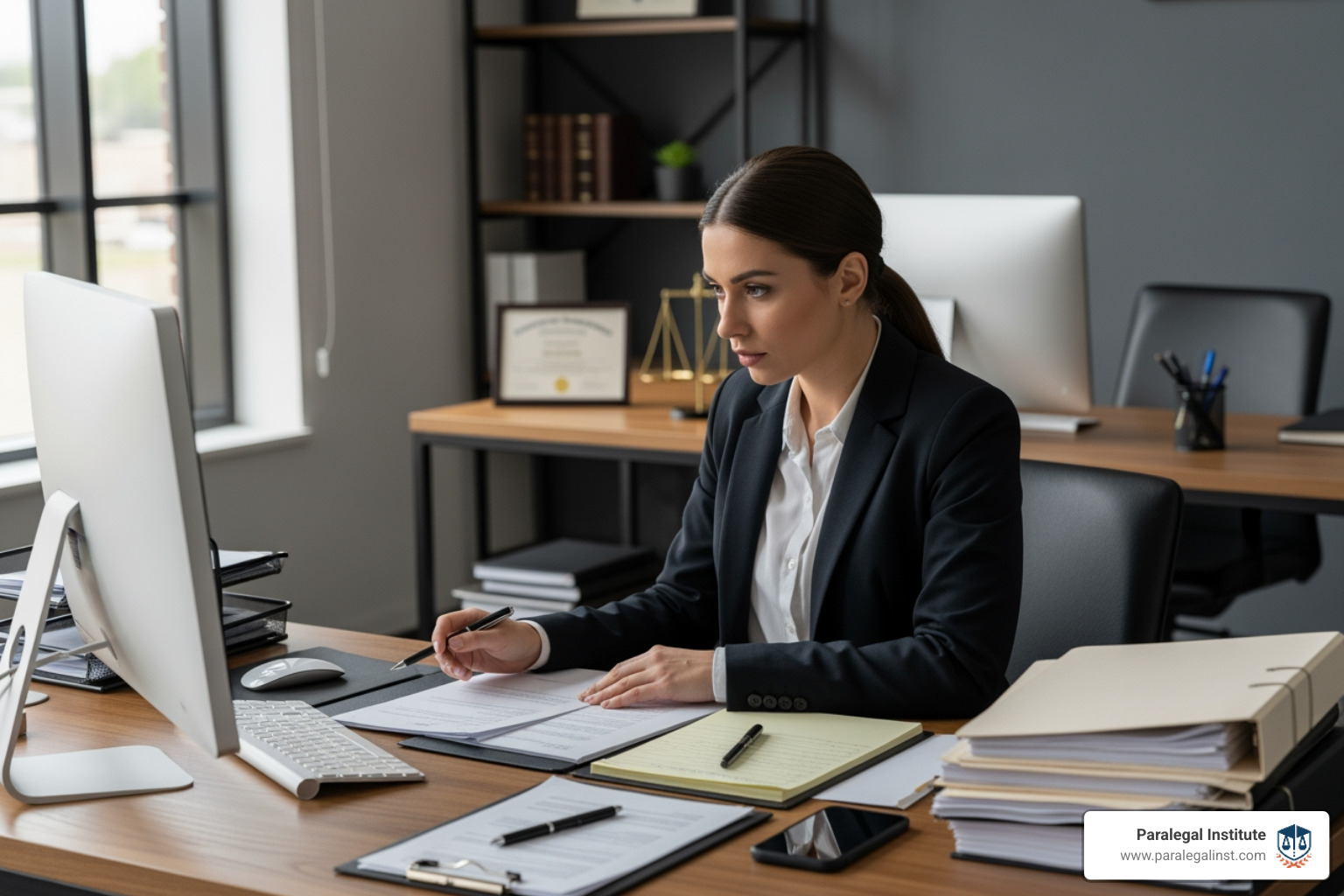 infographic showing three educational pathways to becoming a paralegal: Paralegal Certificate (fastest, 4-12 months, focused legal training, immediate job readiness), Traditional Academic Program (includes general education courses, broader foundation), and an Extensive Academic Program (extensive general education, highest cost and time investment) - do you need a degree to be a paralegal infographic pillar-4-steps